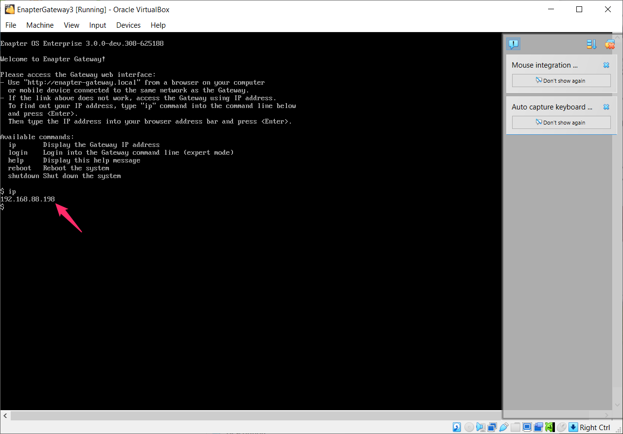 Enapter Gateway IP address